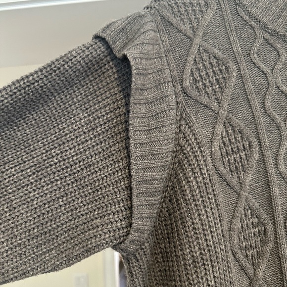 Joe Fresh Grey Crew Neck Cable Knit Sweater Dress - Size 1X - Picture 5 of 7